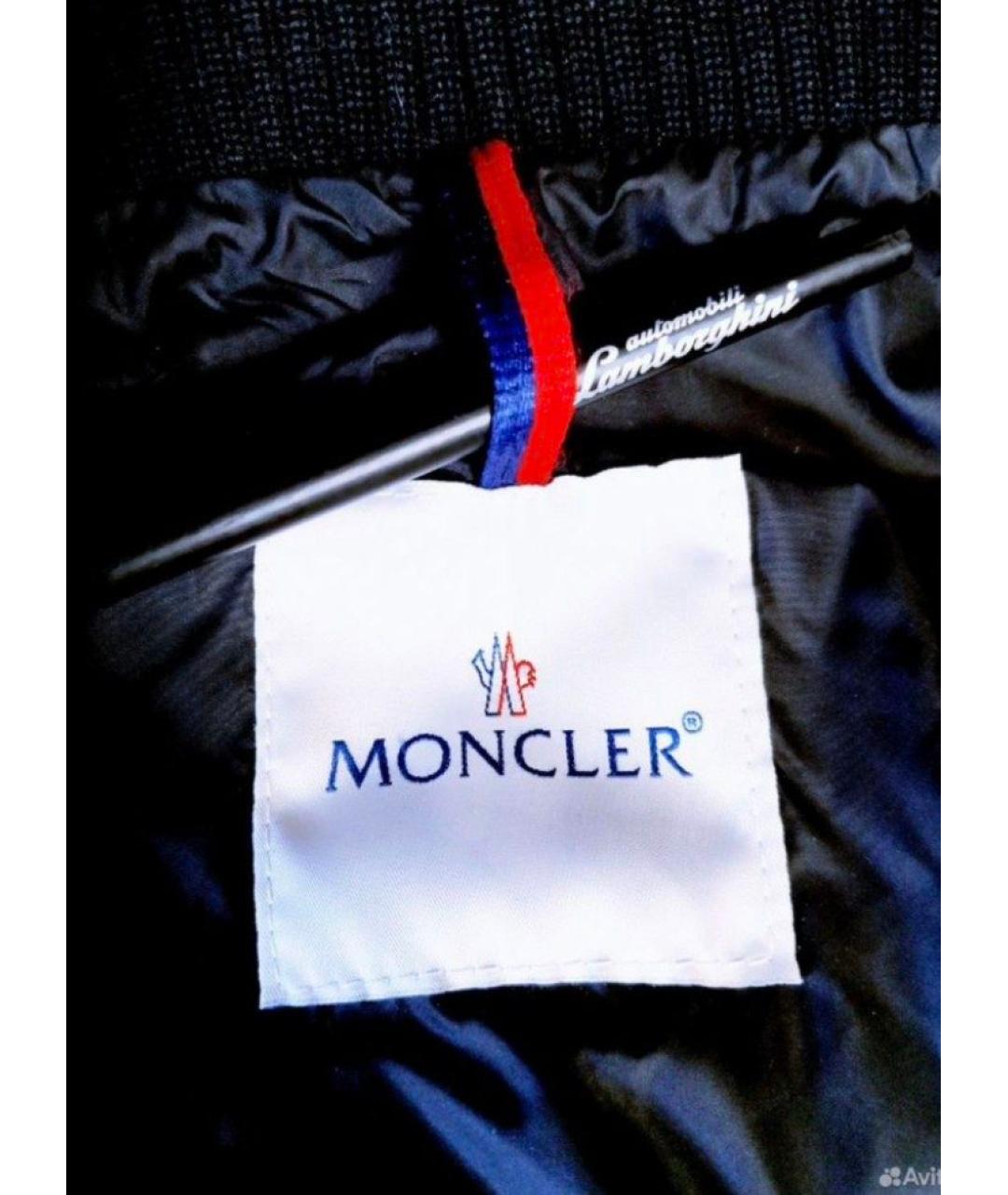 MONCLER Черный шерстяной пуховик, фото 4