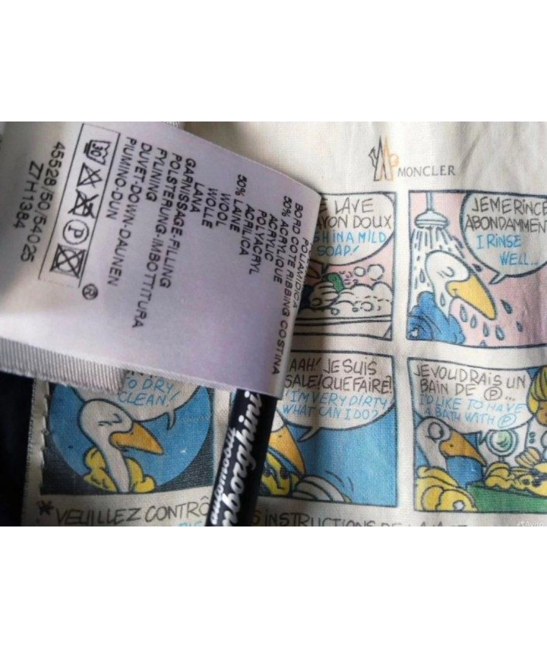 MONCLER Черный шерстяной пуховик, фото 7