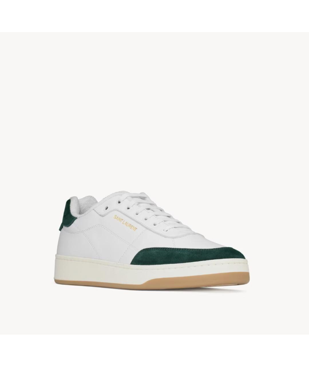 SAINT LAURENT Белые кожаные низкие кроссовки / кеды, фото 4