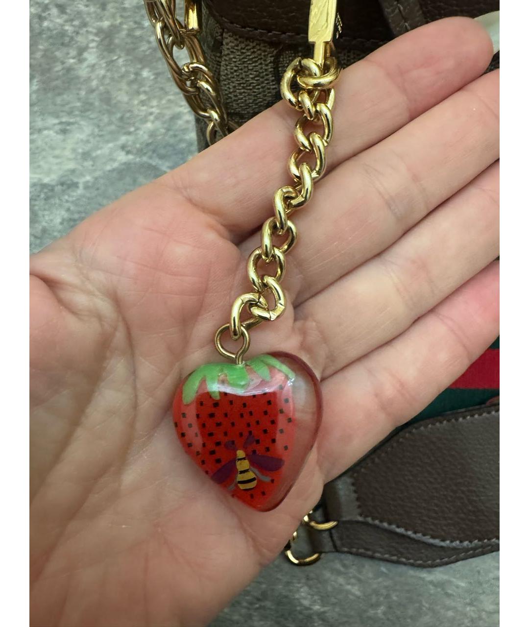 GUCCI Бежевая кожаная сумка через плечо, фото 5