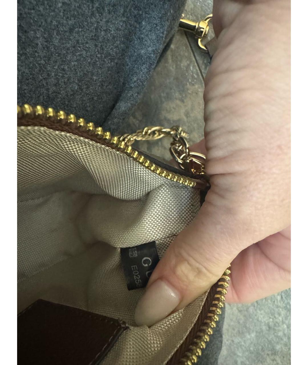 GUCCI Бежевая кожаная сумка через плечо, фото 7