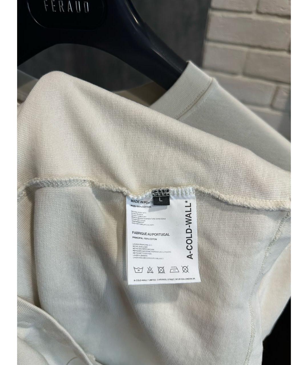 A-COLD-WALL* Бежевая хлопковая футболка, фото 6