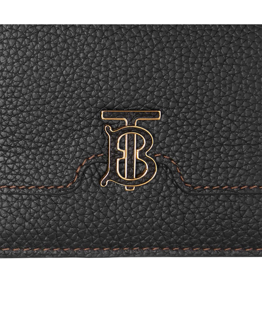 BURBERRY Черный кожаный кошелек, фото 5