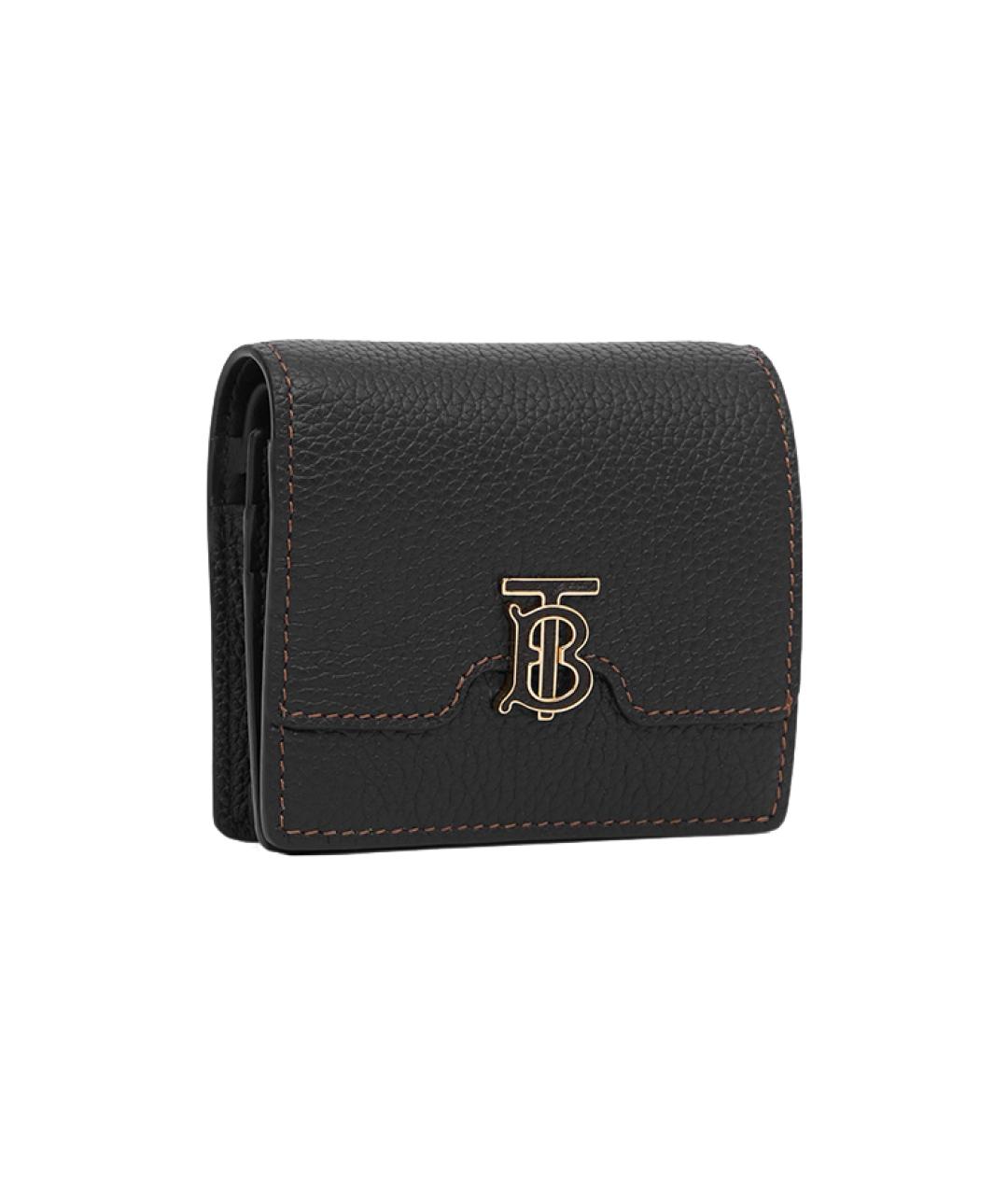 BURBERRY Черный кожаный кошелек, фото 2