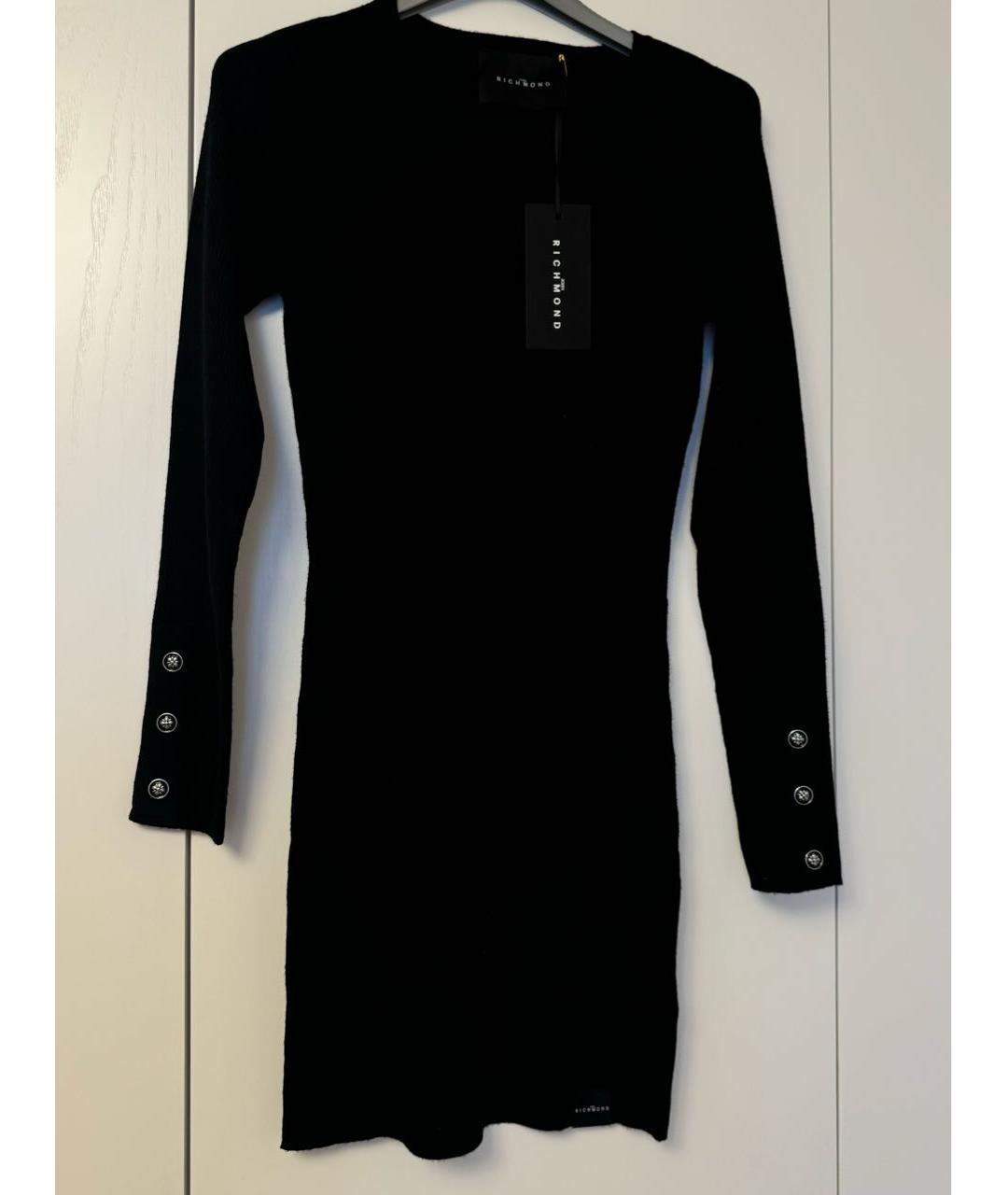 JOHN RICHMOND Черное вискозное повседневное платье, фото 2