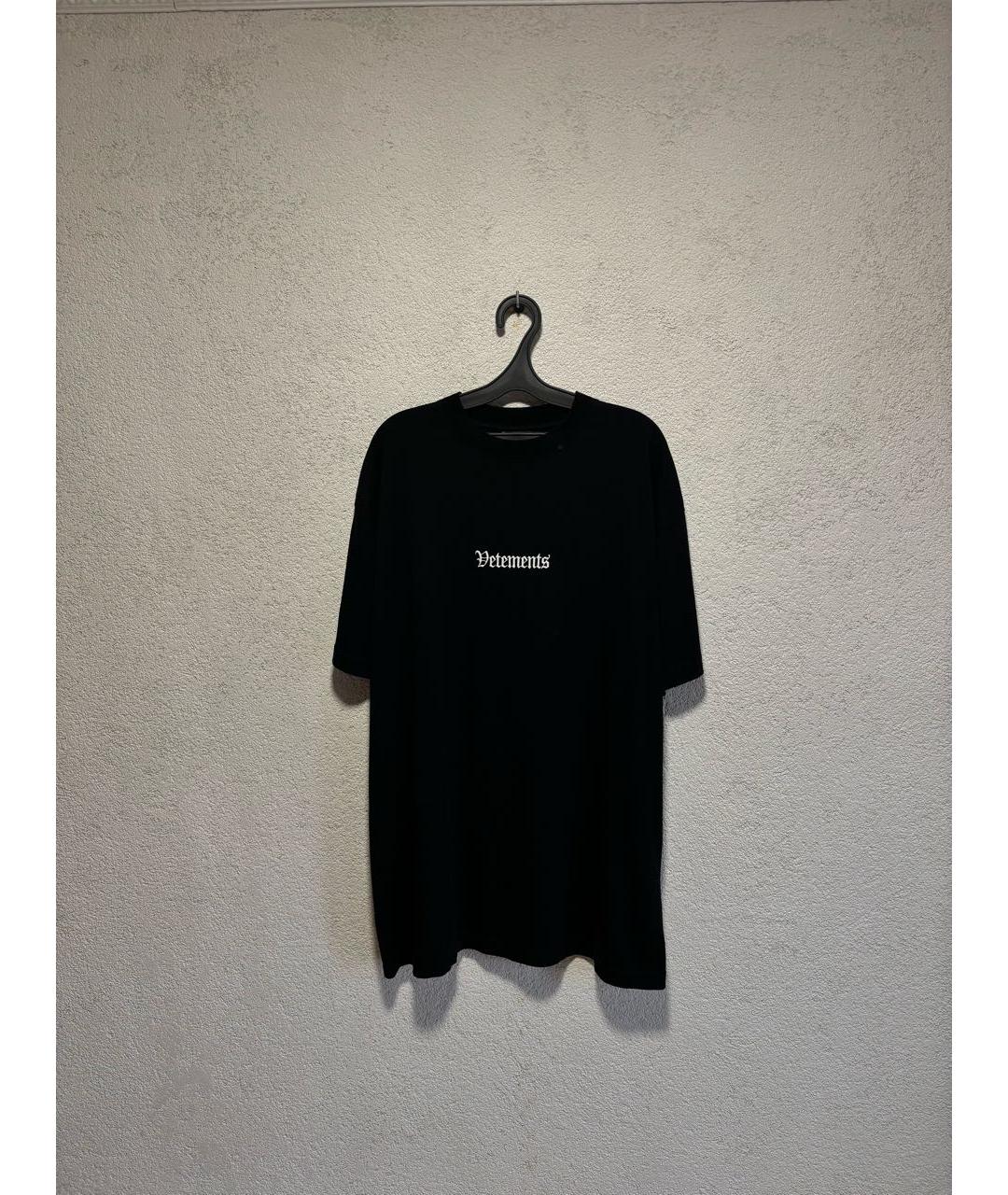 VETEMENTS Черная хлопковая футболка, фото 5