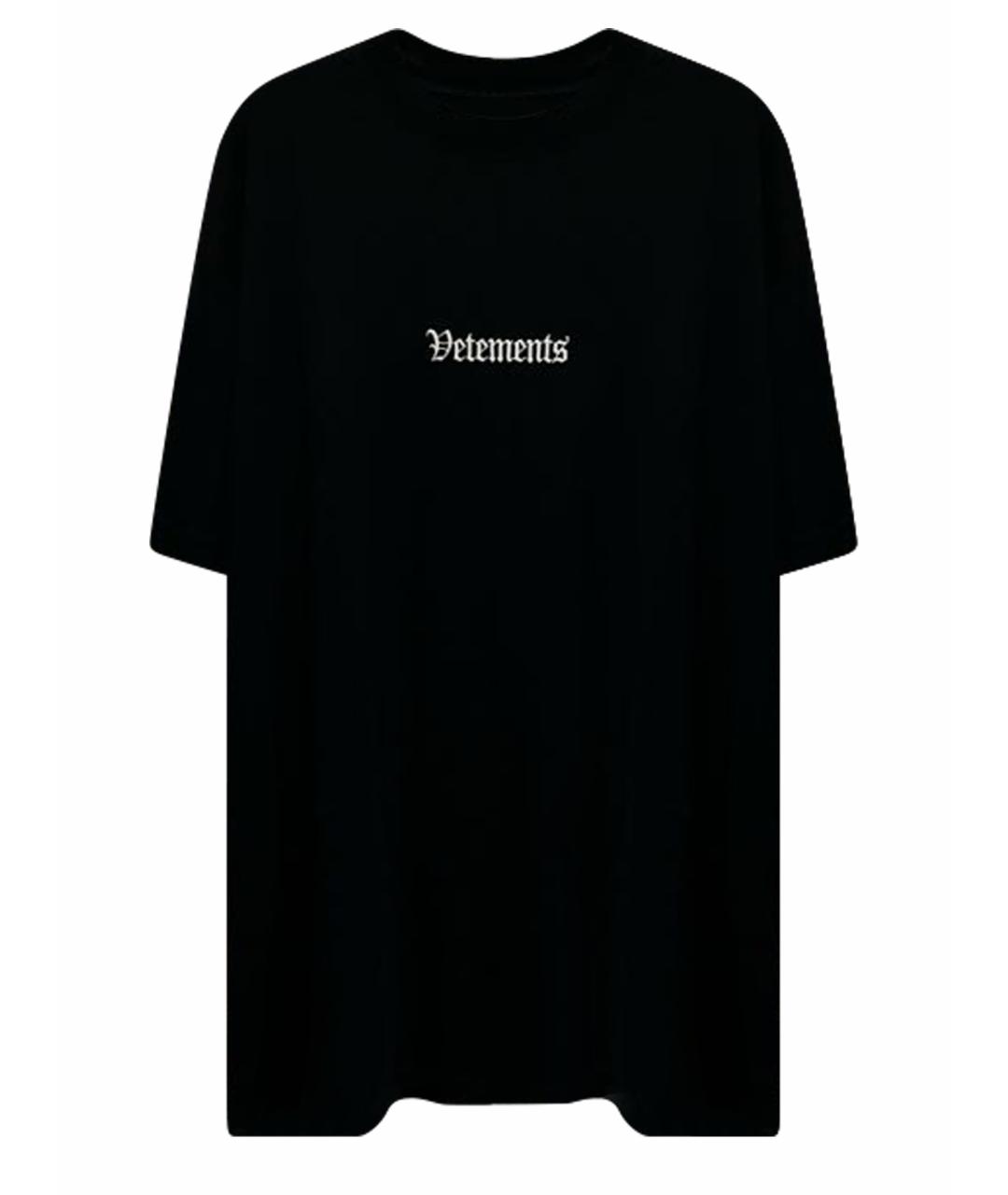 VETEMENTS Черная хлопковая футболка, фото 1