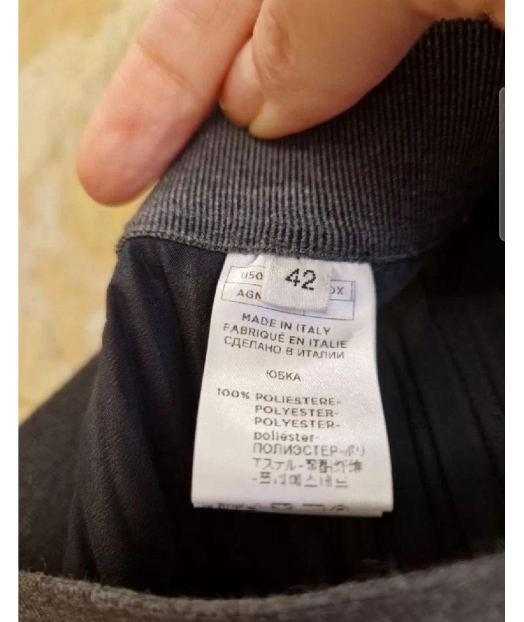 AGNONA Черная полиэстеровая юбка макси, фото 3