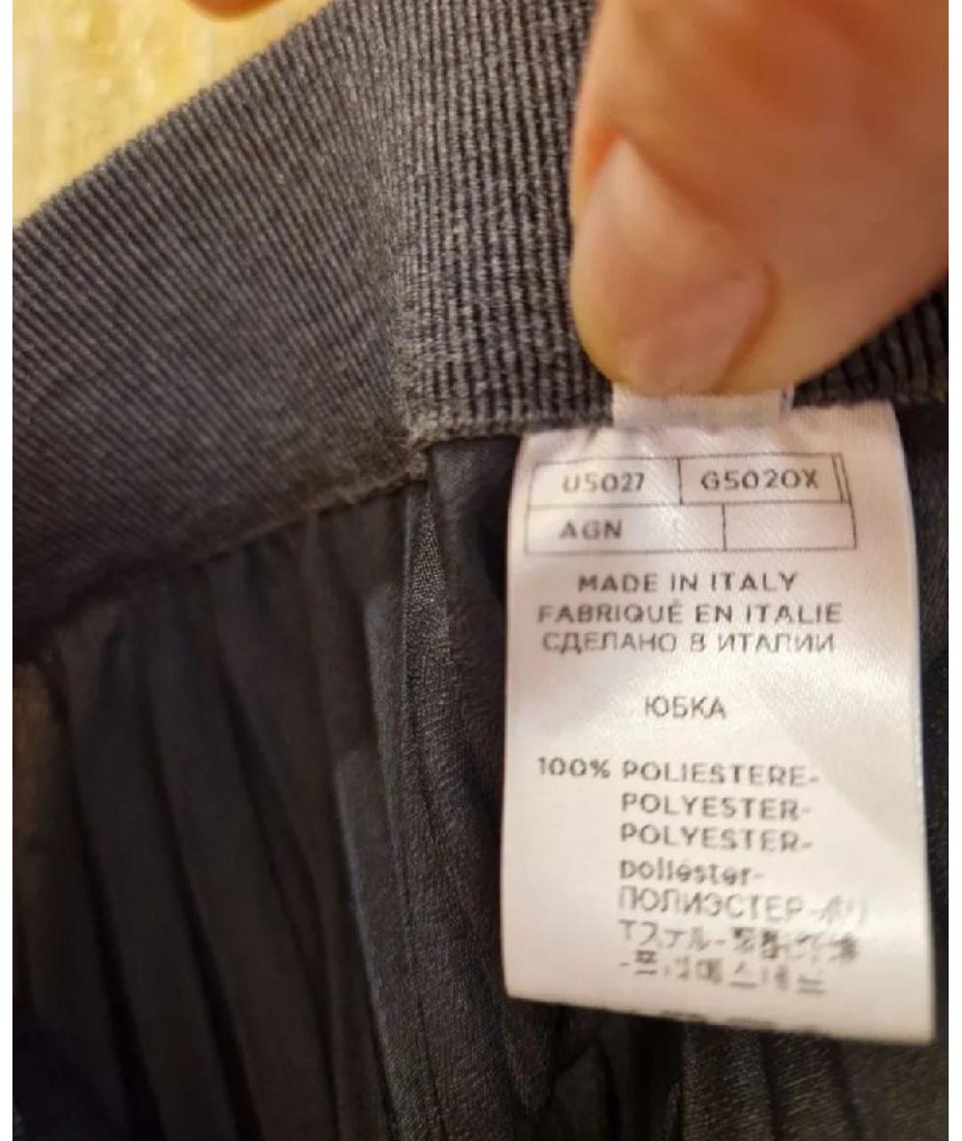AGNONA Черная полиэстеровая юбка макси, фото 4