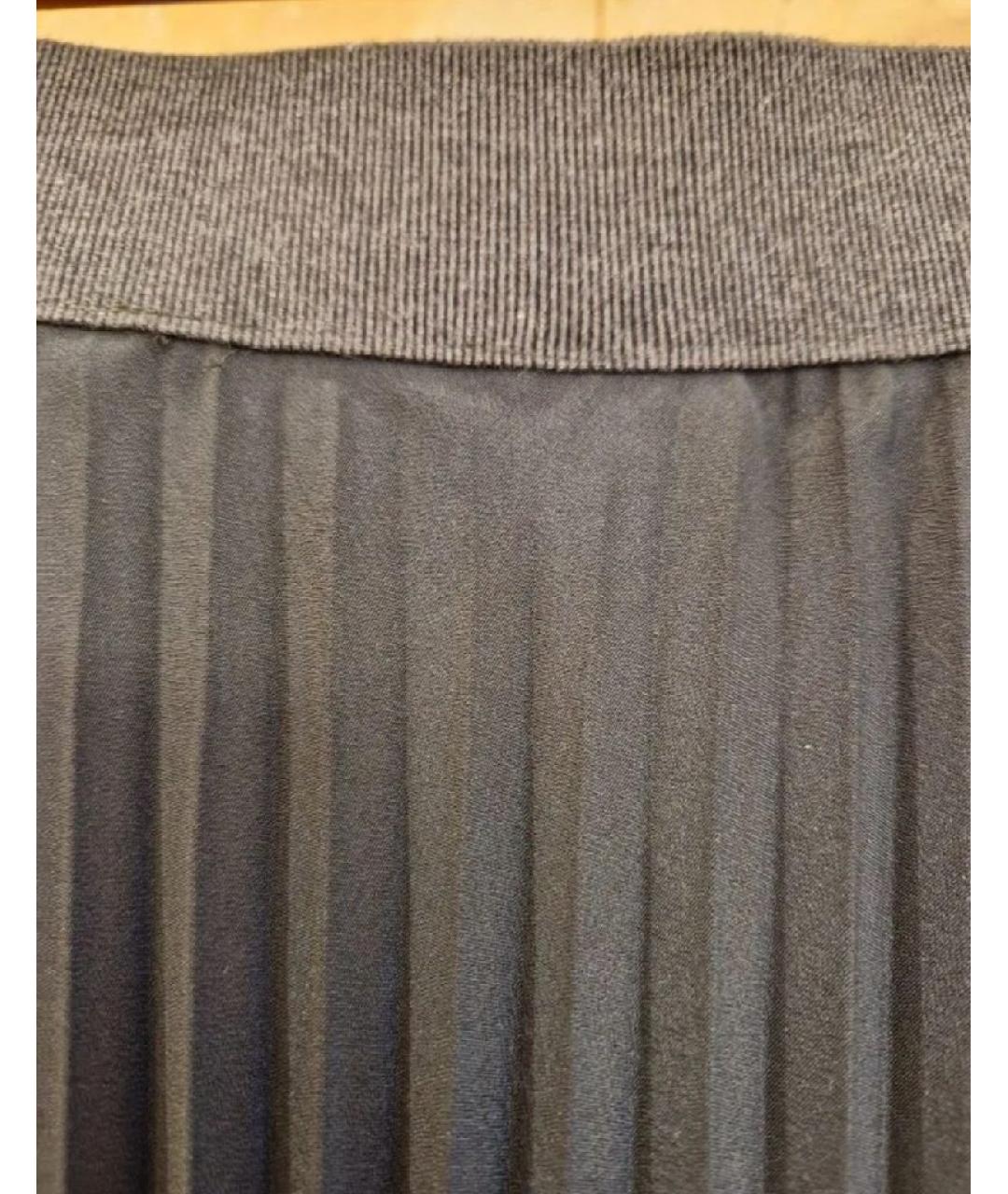 AGNONA Черная полиэстеровая юбка макси, фото 6