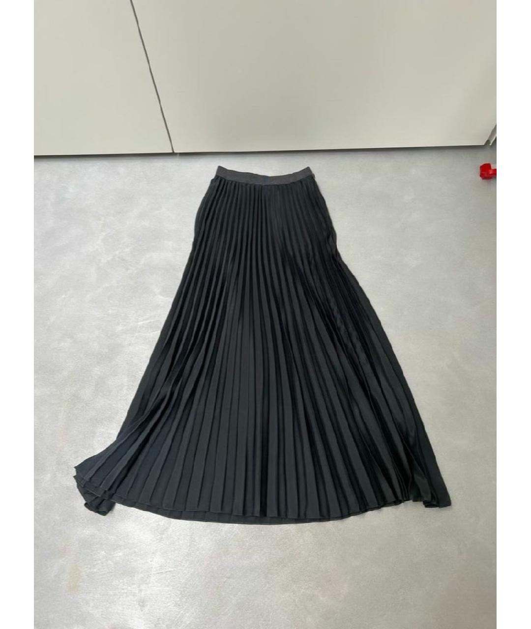 AGNONA Черная полиэстеровая юбка макси, фото 9