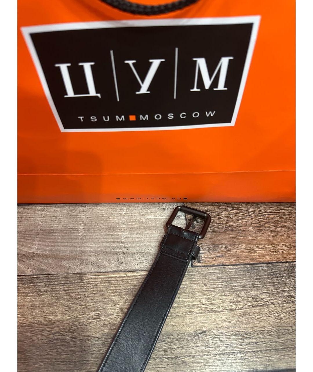 BOTTEGA VENETA Черный кожаный ремень, фото 3