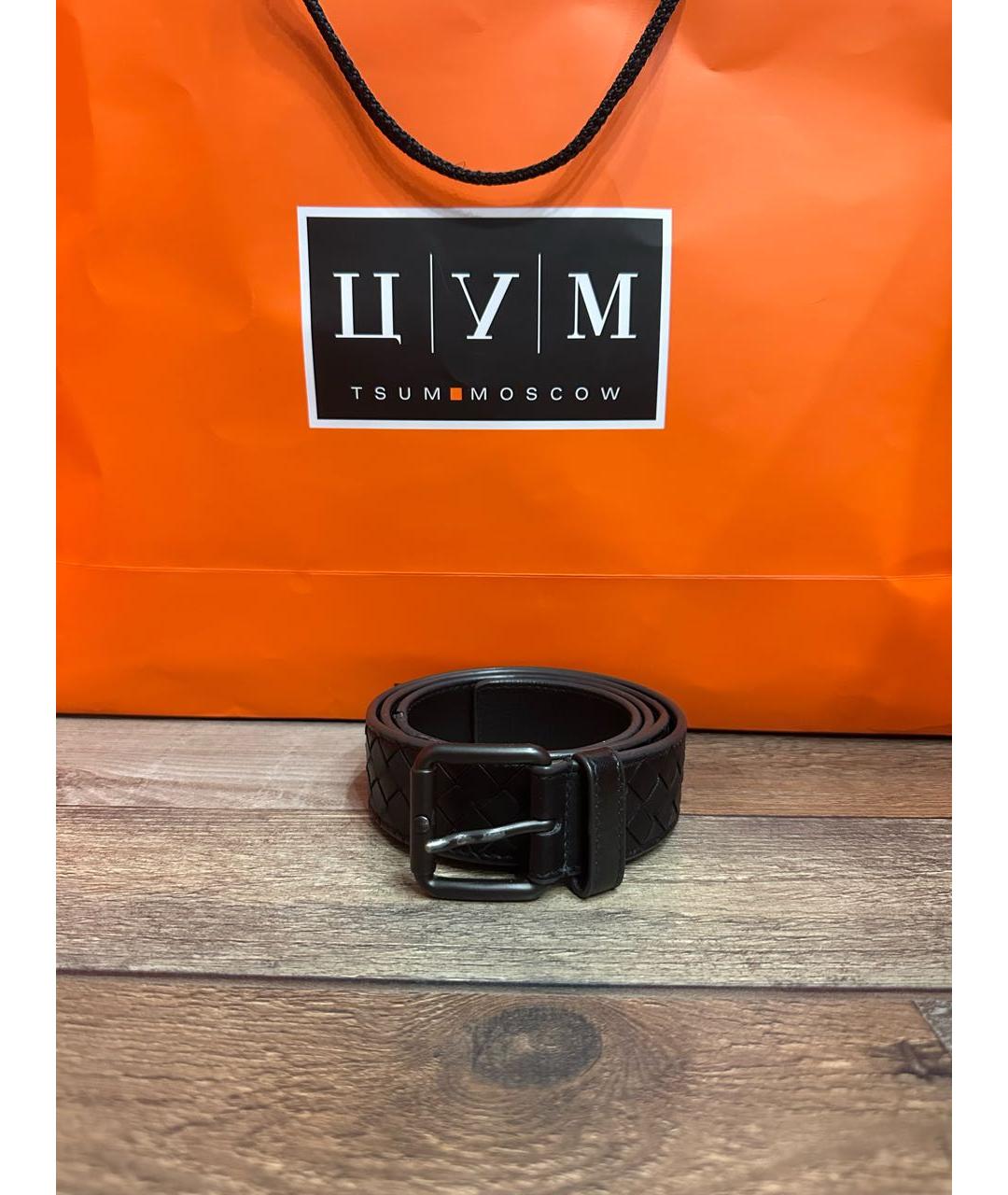 BOTTEGA VENETA Черный кожаный ремень, фото 6
