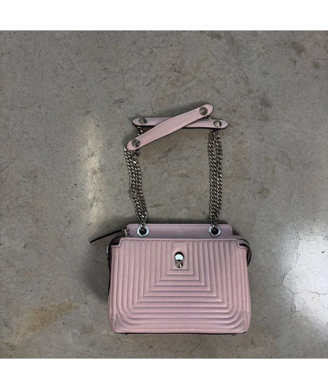 FENDI Розовая кожаная сумка через плечо, фото 9