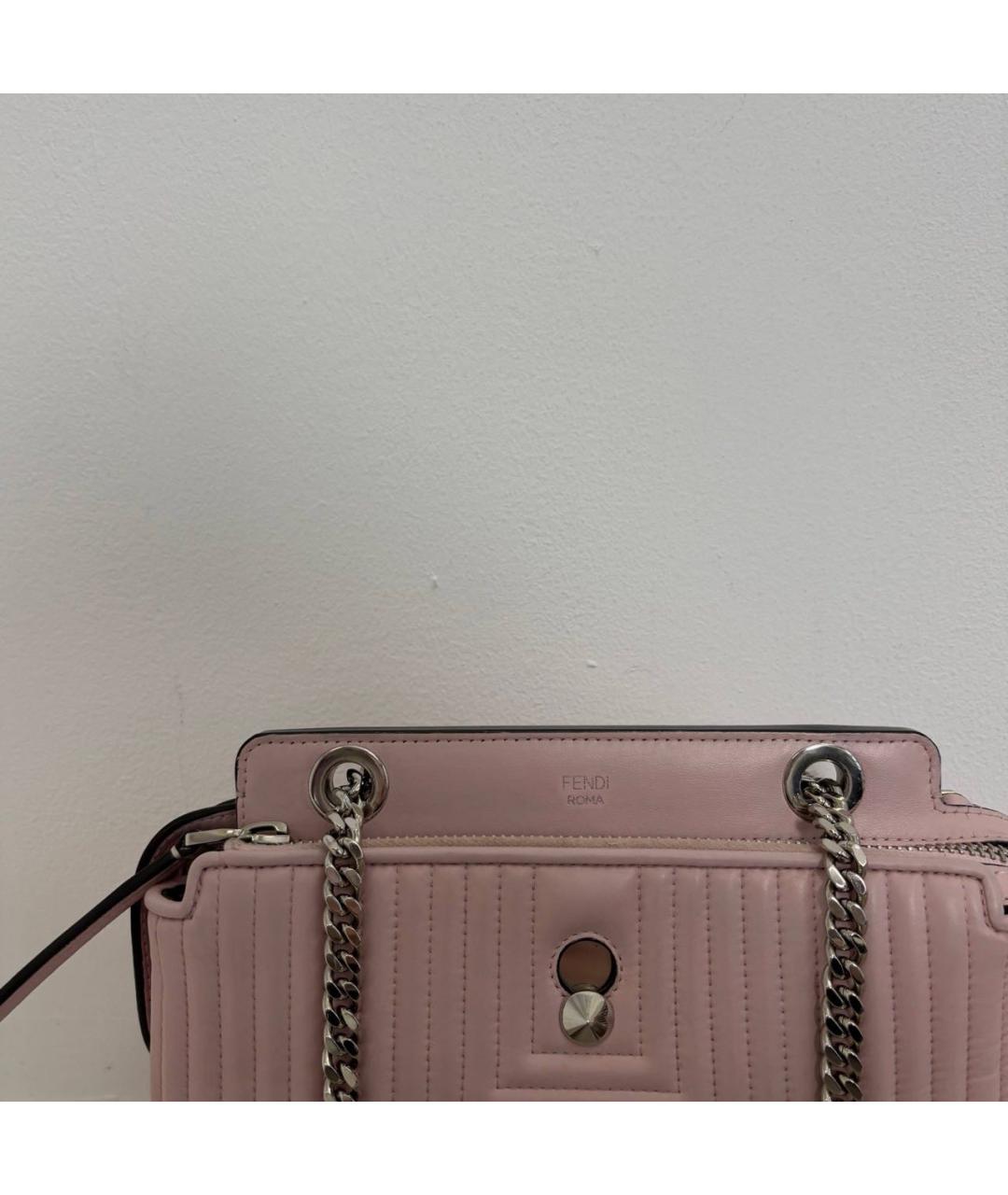 FENDI Розовая кожаная сумка через плечо, фото 4
