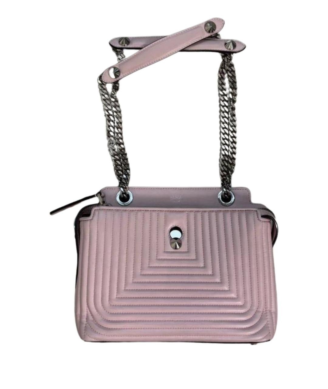 FENDI Розовая кожаная сумка через плечо, фото 1