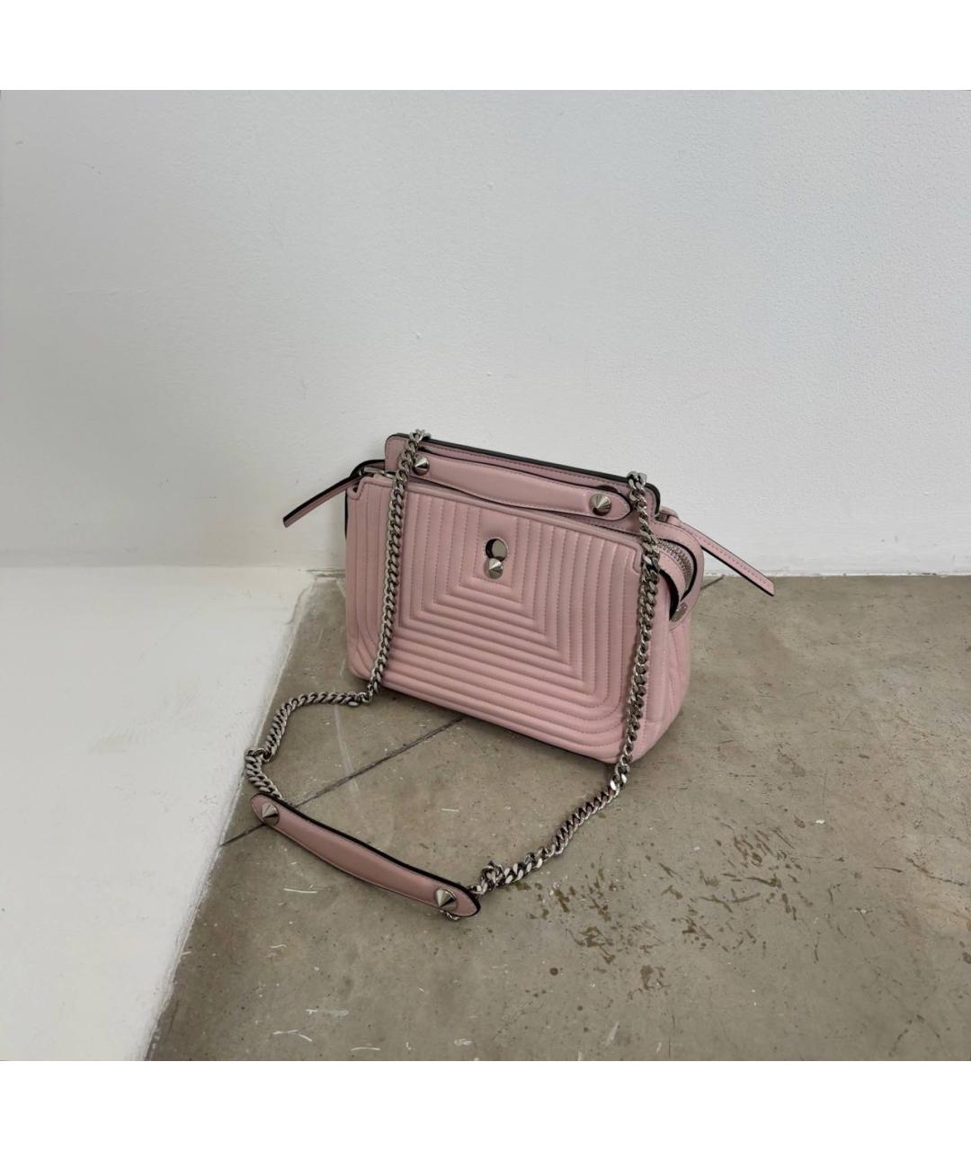 FENDI Розовая кожаная сумка через плечо, фото 3