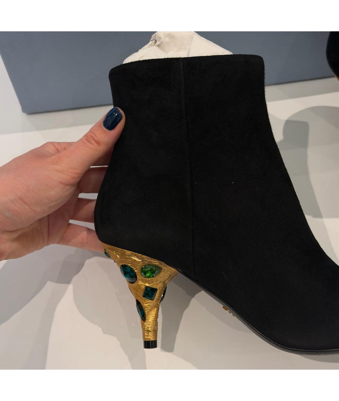PRADA Черные замшевые ботильоны, фото 2