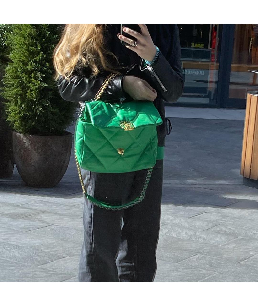 CHANEL Зеленая кожаная сумка через плечо, фото 5