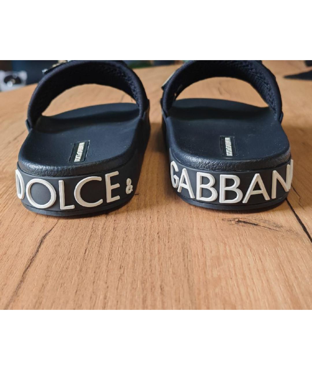 DOLCE&GABBANA Черные шлепанцы, фото 4