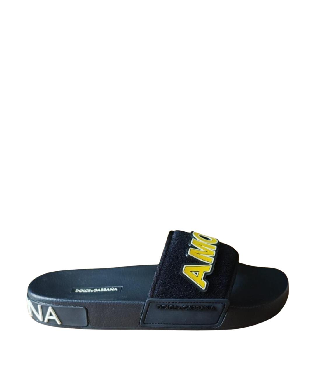 DOLCE&GABBANA Черные шлепанцы, фото 1