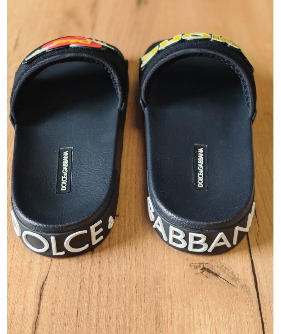 DOLCE&GABBANA Черные шлепанцы, фото 5