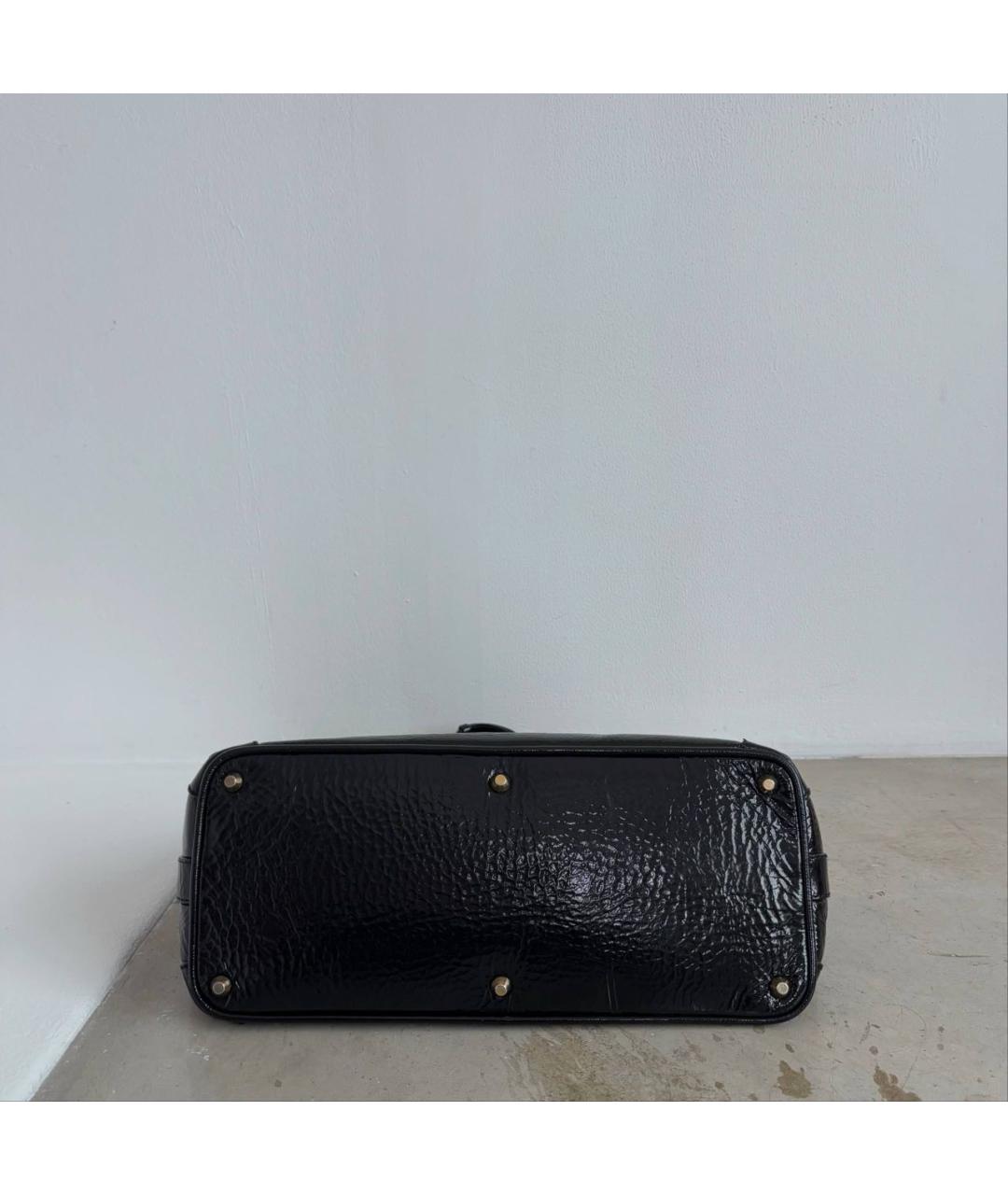 CHLOE Черная сумка тоут из лакированной кожи, фото 7