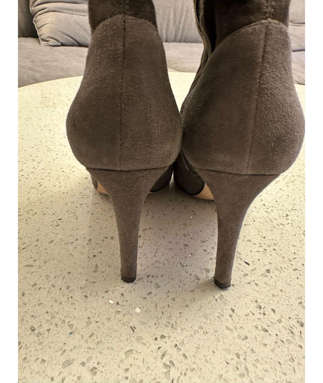 SERGIO ROSSI Серые замшевые ботфорты, фото 3