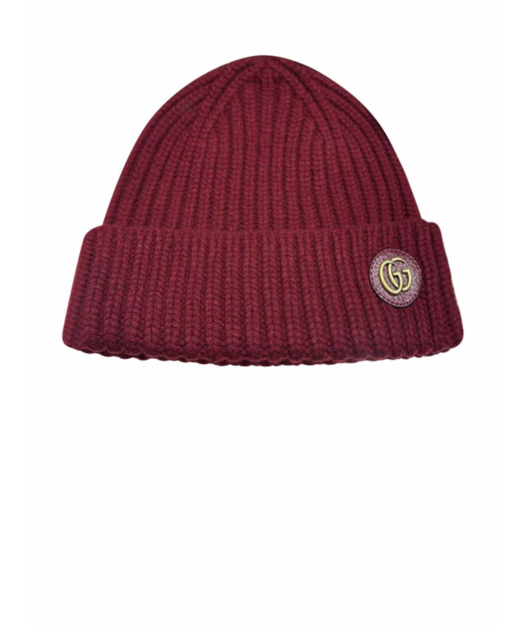 GUCCI Бордовая шерстяная шапка, фото 1