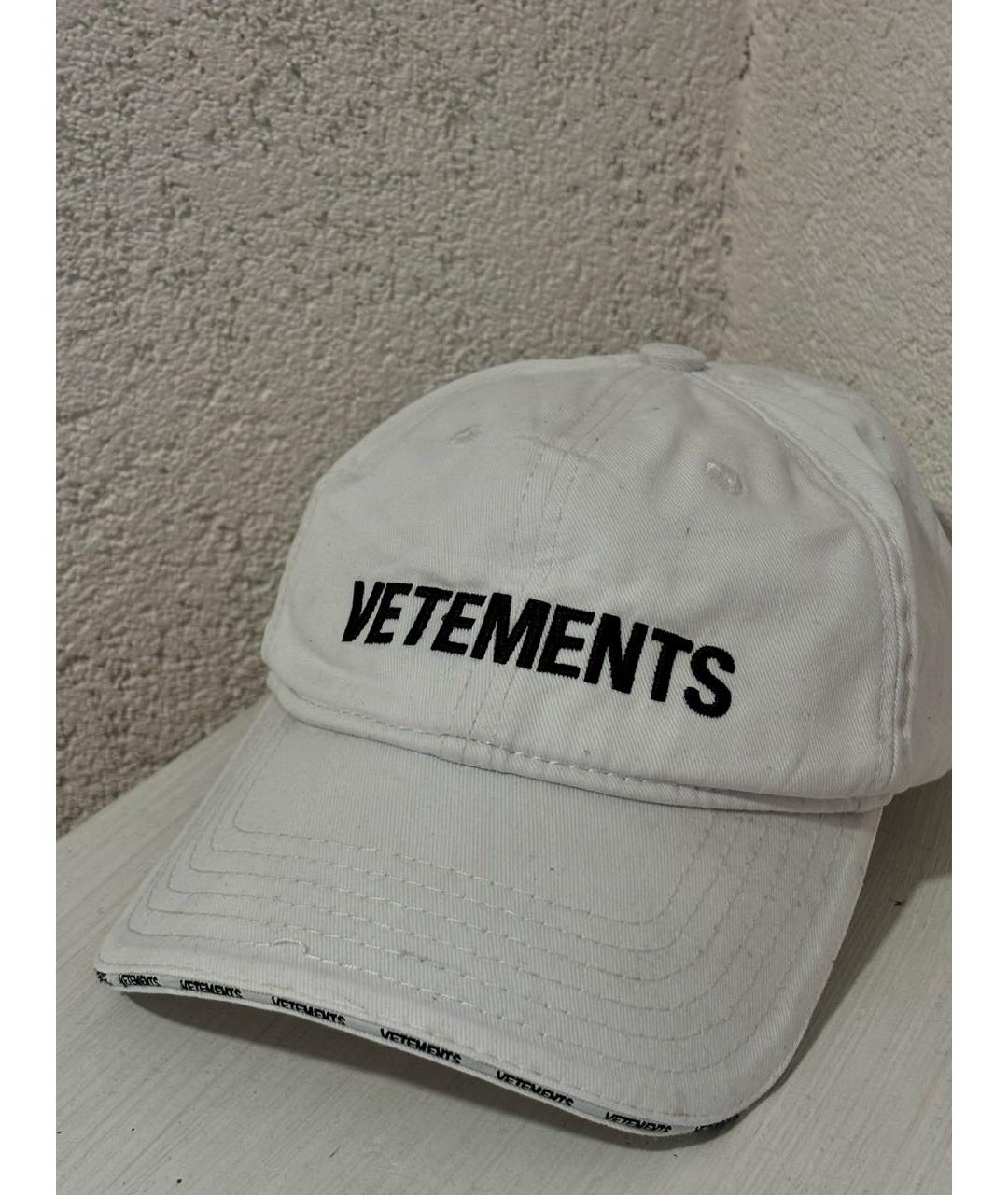 VETEMENTS Белая хлопковая кепка/бейсболка, фото 2