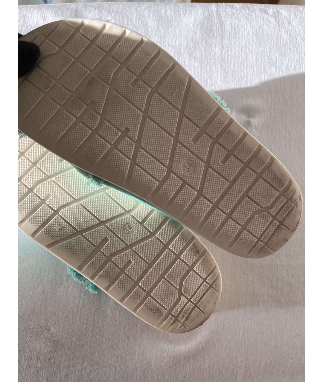 NO. 21 Бирюзовые текстильные сандалии и шлепанцы, фото 6