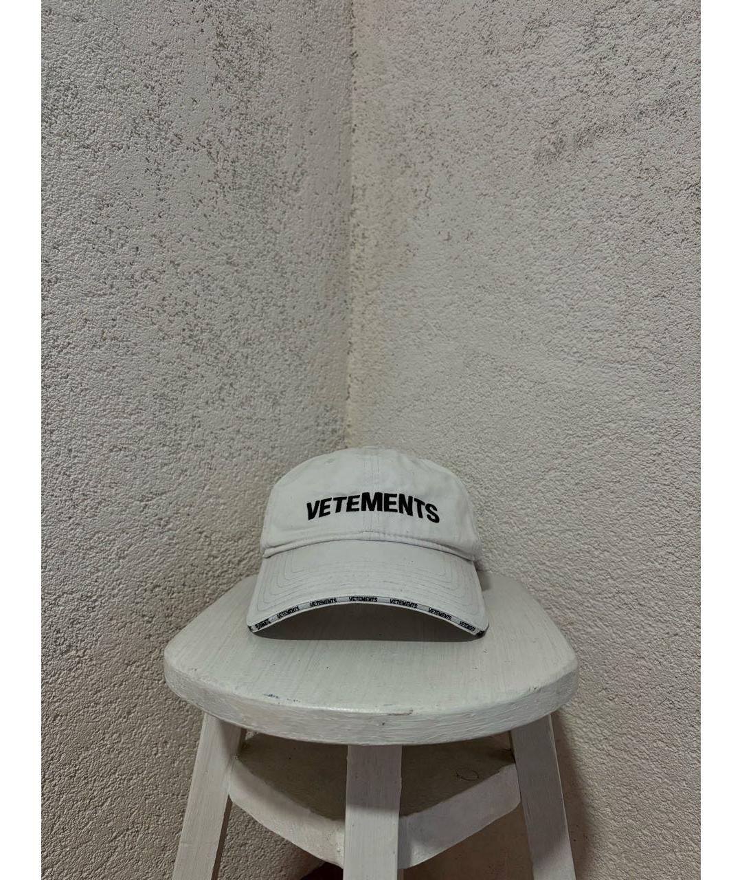 VETEMENTS Белая хлопковая кепка, фото 2