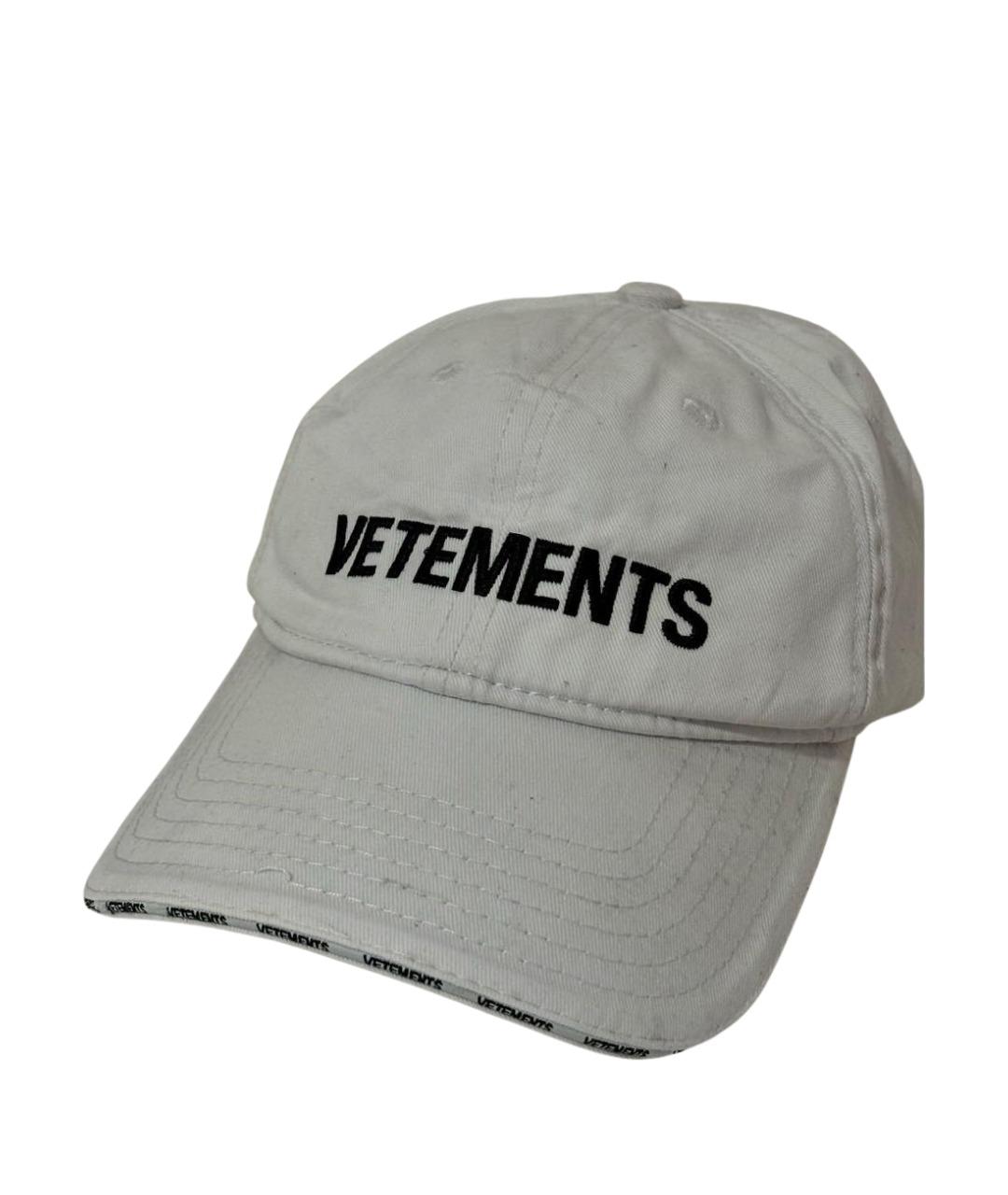 VETEMENTS Белая хлопковая кепка, фото 1