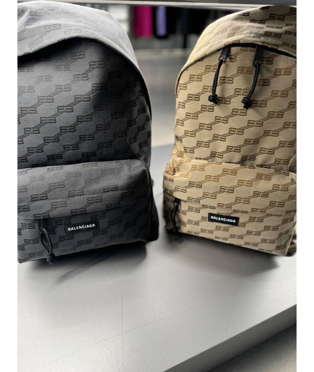 BALENCIAGA Бежевый тканевый рюкзак, фото 4