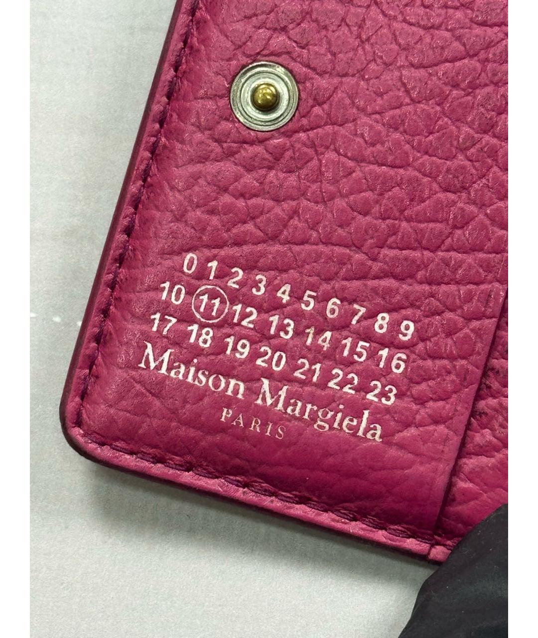 MAISON MARGIELA Розовый кожаный кошелек, фото 4