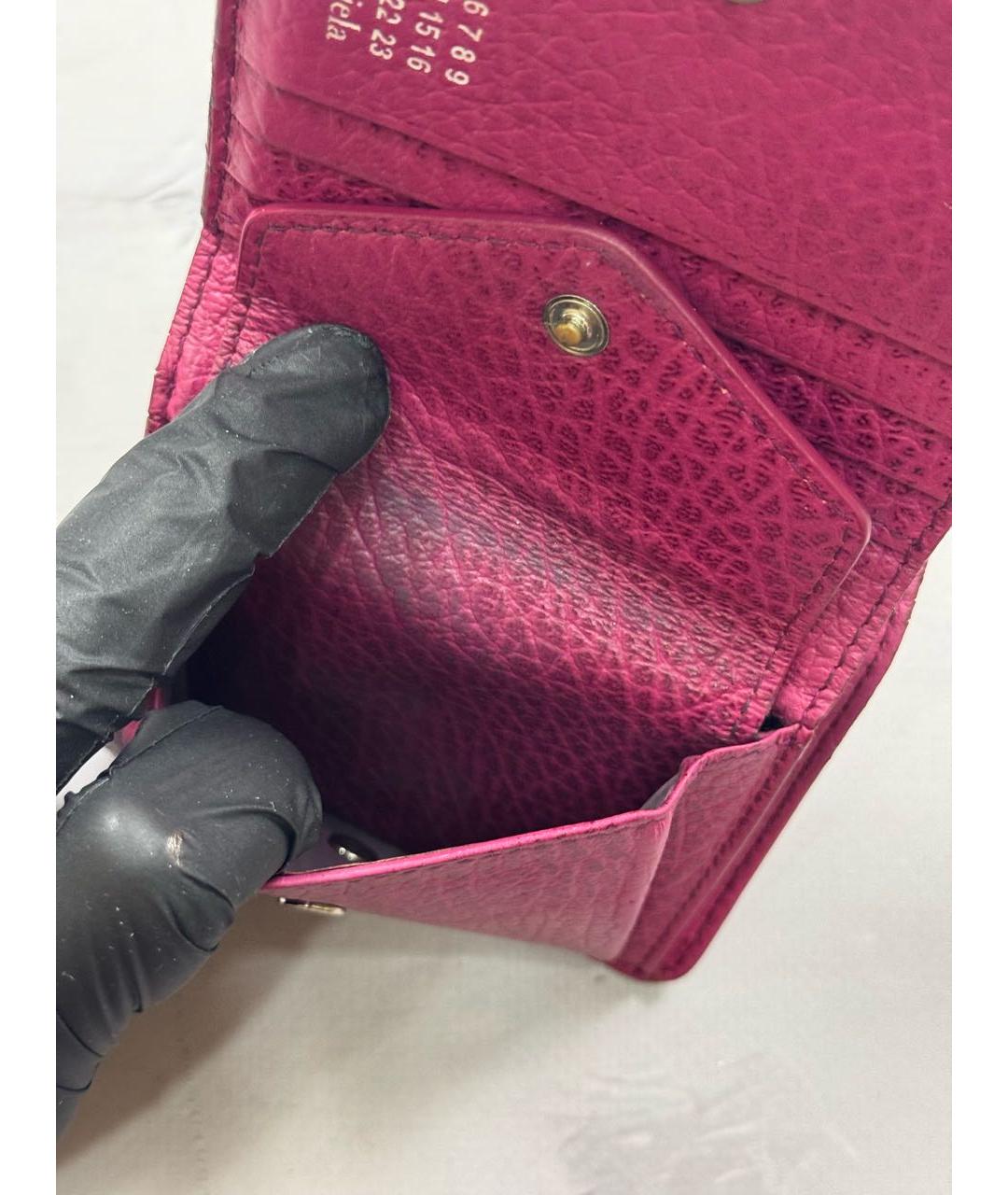 MAISON MARGIELA Розовый кожаный кошелек, фото 5