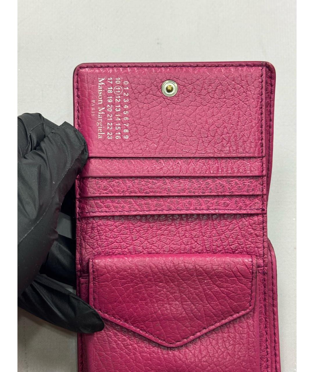 MAISON MARGIELA Розовый кожаный кошелек, фото 7