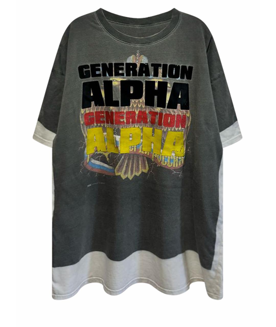 VETEMENTS Антрацитовая хлопковая футболка, фото 1