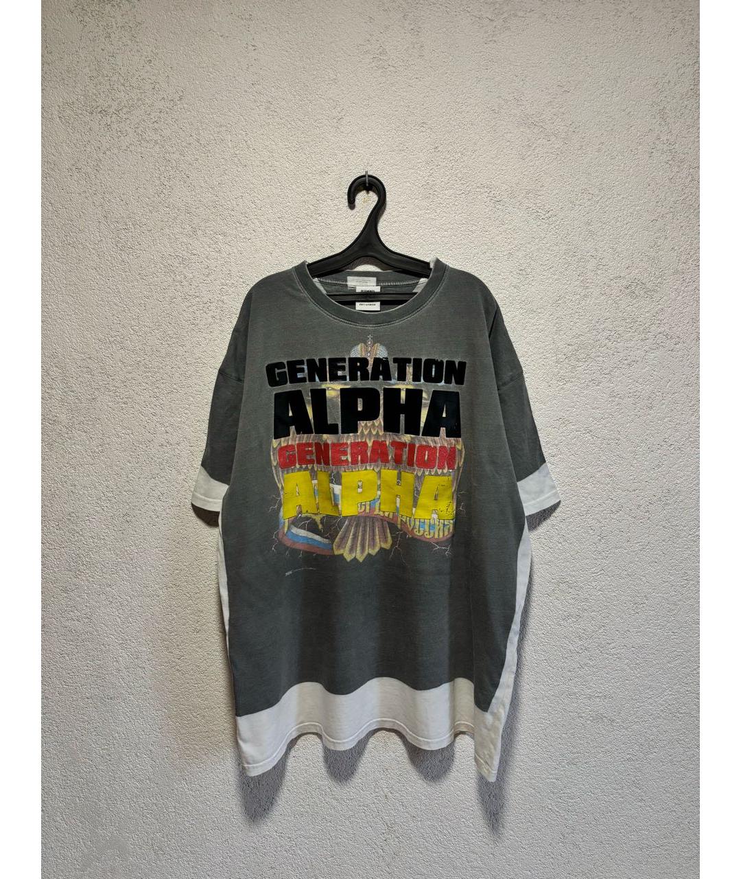 VETEMENTS Антрацитовая хлопковая футболка, фото 5