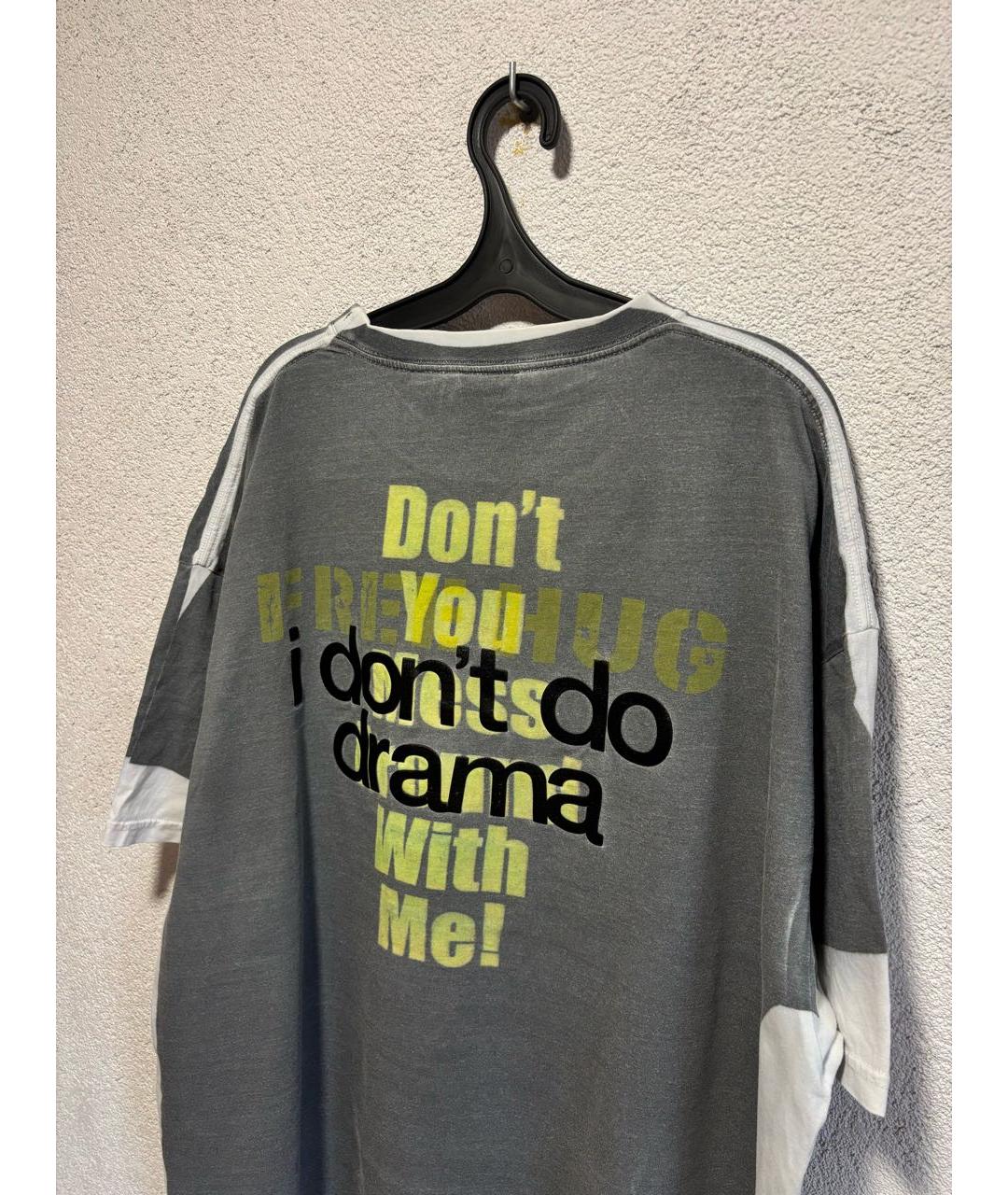 VETEMENTS Антрацитовая хлопковая футболка, фото 4