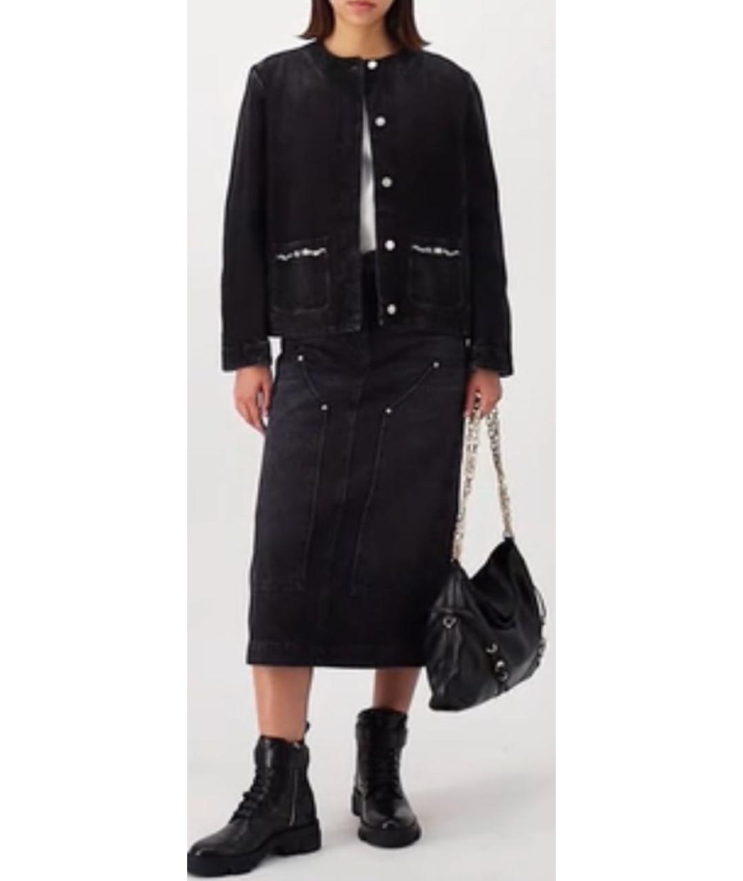 GIVENCHY Антрацитовая хлопковая юбка миди, фото 6