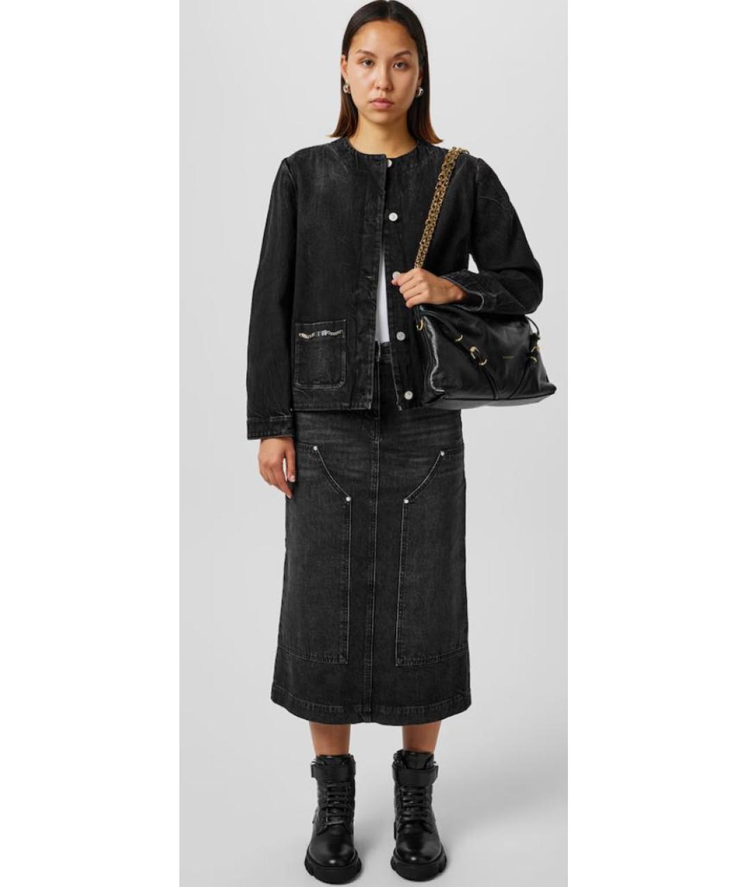 GIVENCHY Антрацитовая хлопковая юбка миди, фото 4