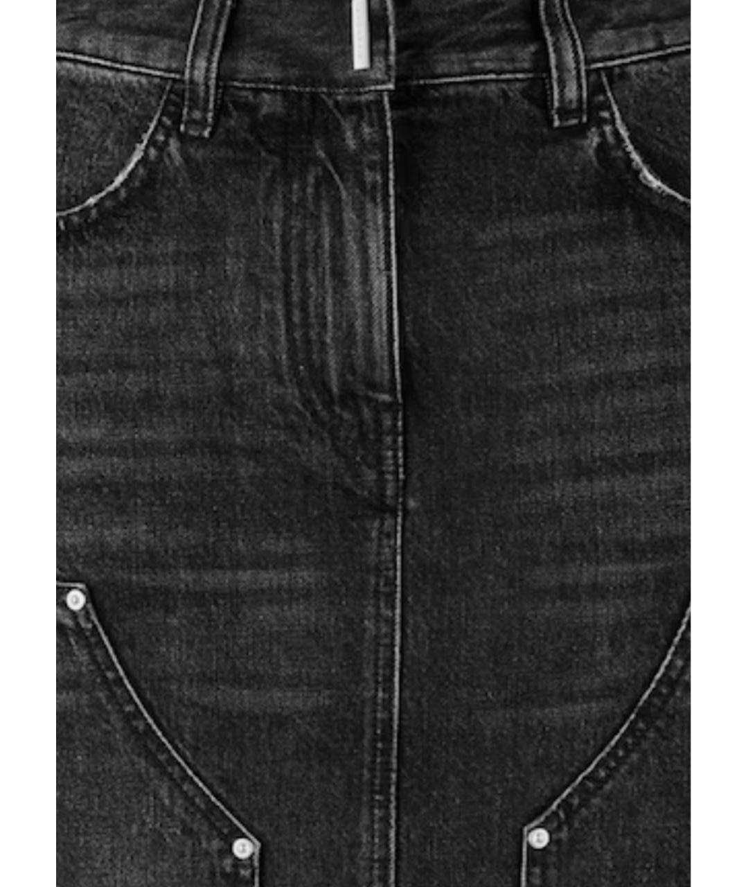 GIVENCHY Антрацитовая хлопковая юбка миди, фото 3