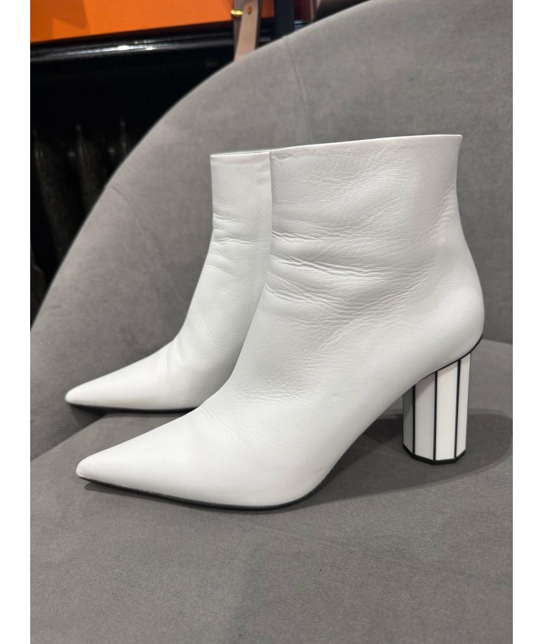 PROENZA SCHOULER Белые кожаные ботильоны, фото 4