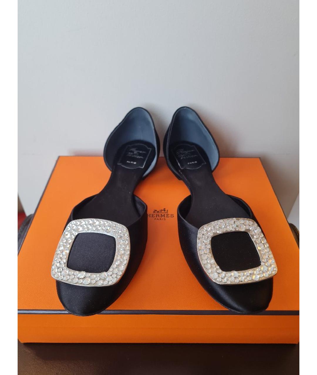 ROGER VIVIER Черные текстильные балетки, фото 3