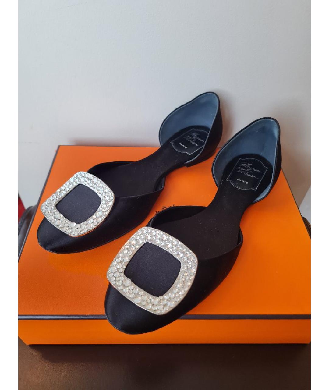 ROGER VIVIER Черные текстильные балетки, фото 7