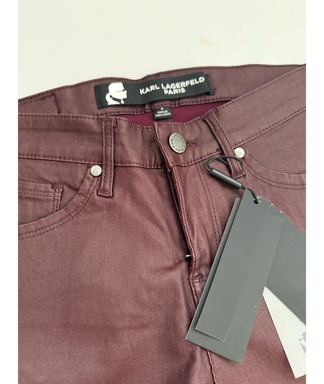 KARL LAGERFELD Бордовые хлопковые брюки узкие, фото 3