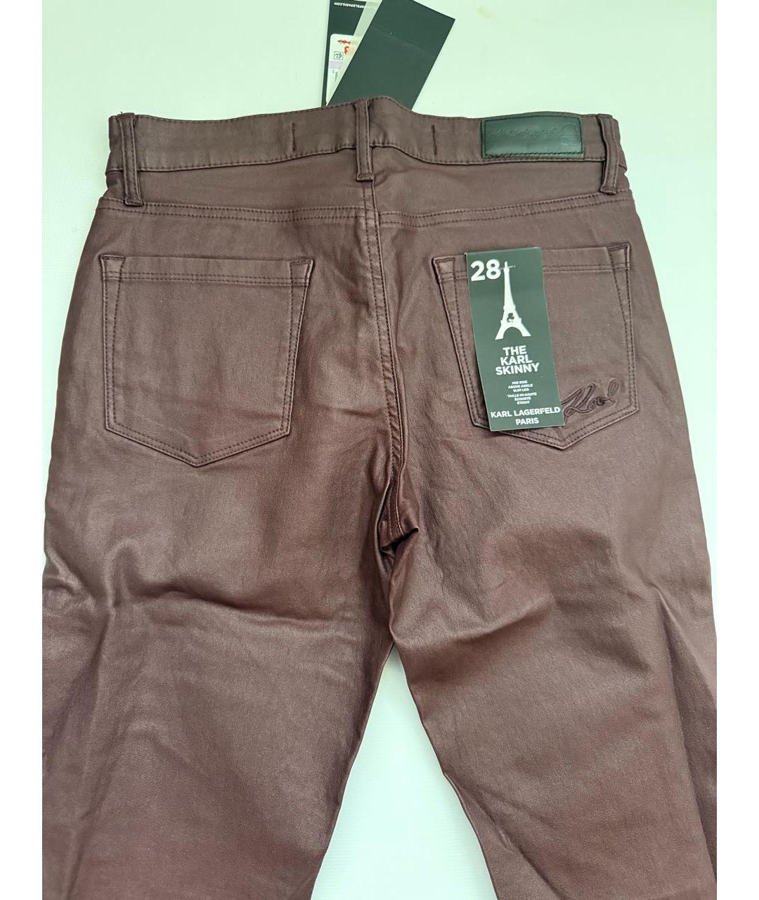 KARL LAGERFELD Бордовые хлопковые брюки узкие, фото 2