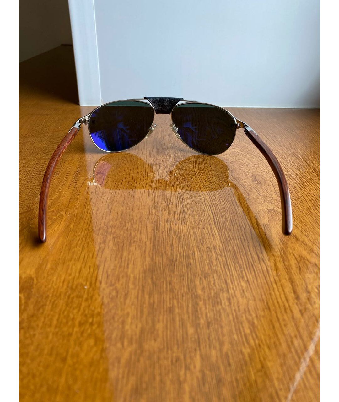 CARTIER Коричневые деревянные солнцезащитные очки, фото 2