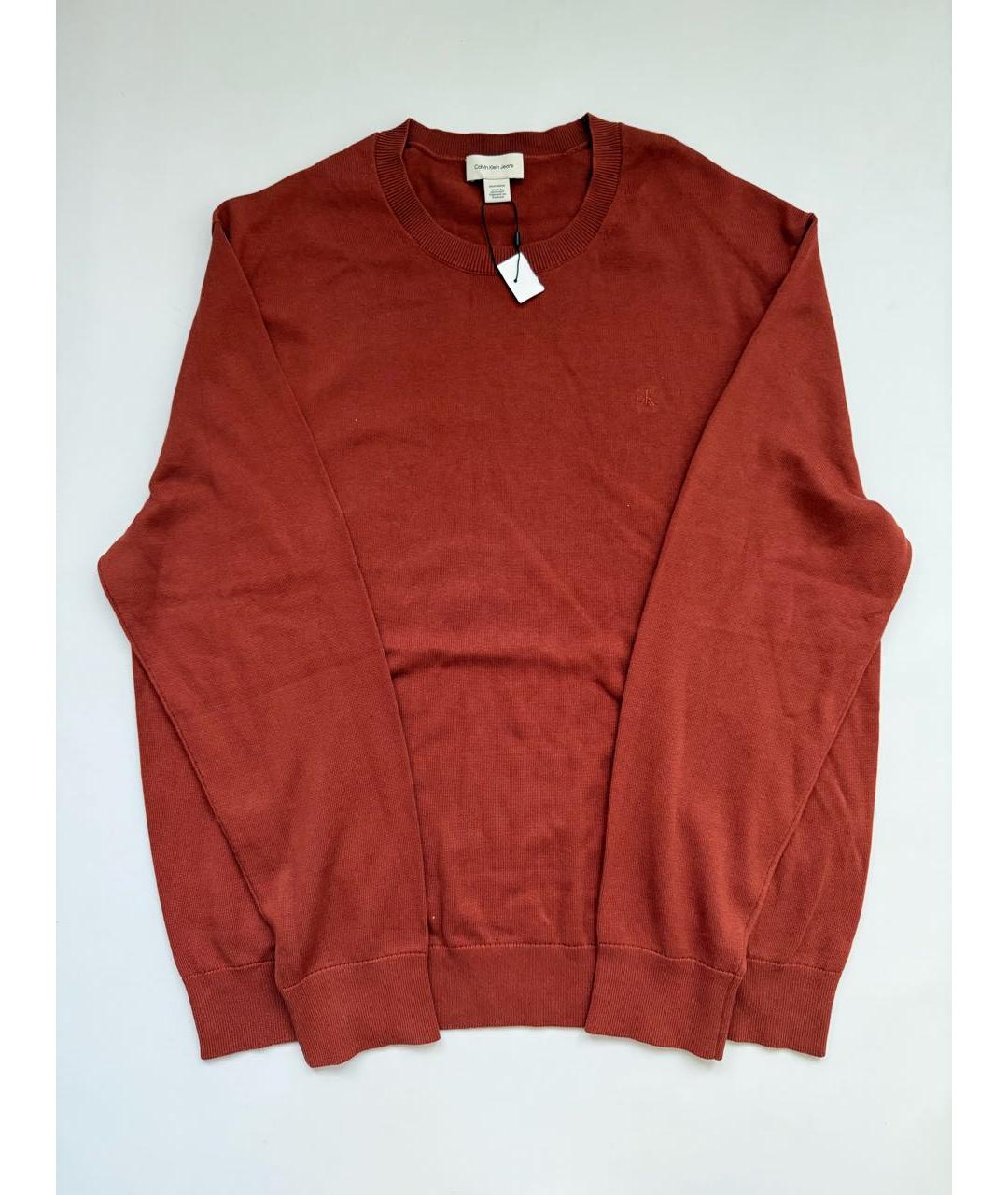 CALVIN KLEIN Коричневый хлопковый джемпер / свитер, фото 5